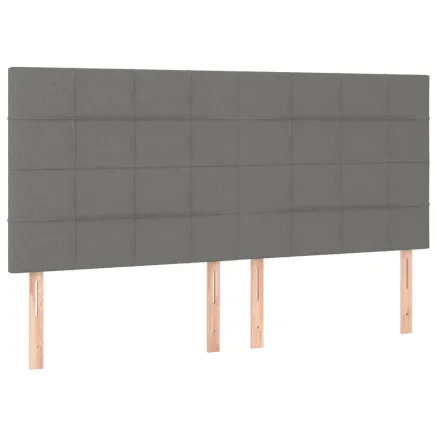 Tête de lit Gris foncé 200x5x118/128 cm Tissu 2