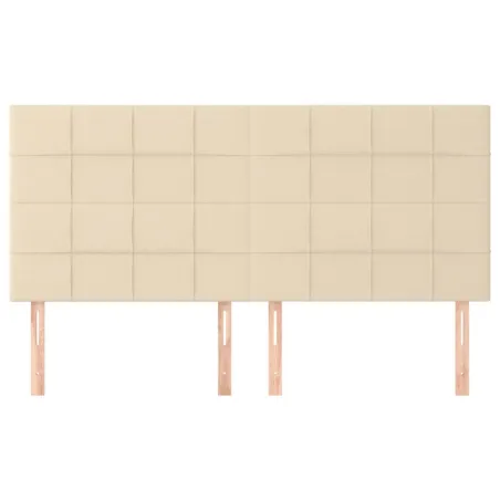 Tête de lit Crème 200x5x118/128 cm Tissu