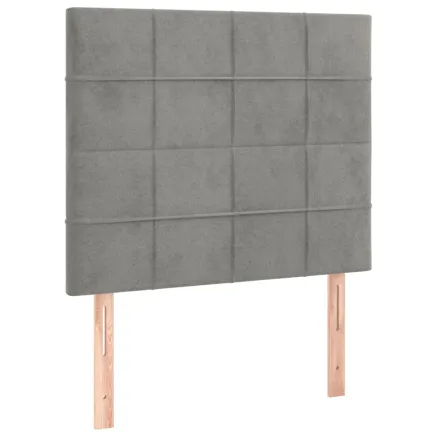 Tête de lit Gris clair 80x5x118/128 cm Velours 2