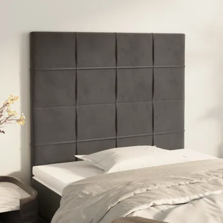 Tête de lit Gris foncé 80x5x118/128 cm Velours