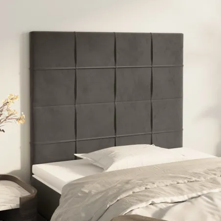 Tête de lit Gris foncé 90x5x118/128 cm Velours