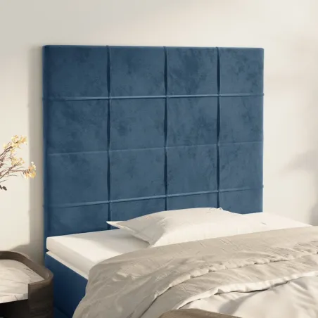 Tête de lit Bleu foncé 100x5x118/128 cm Velours