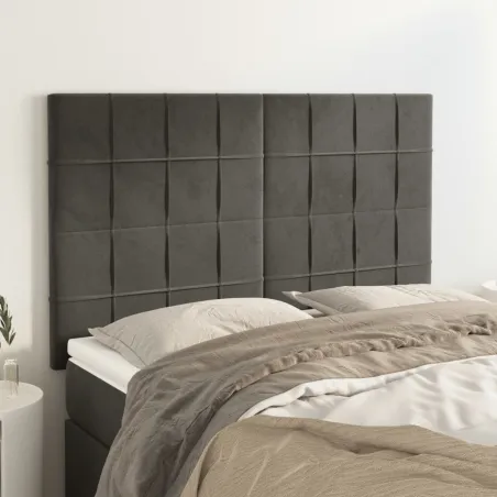 Tête de lit Gris foncé 144 x 5 x 118/128 cm Velours