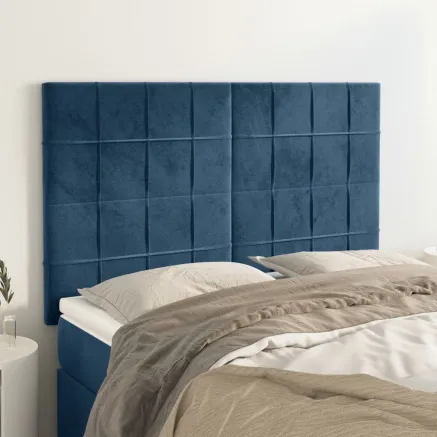 Tête de lit Bleu foncé 144 x 5 x 118/128 cm Velours