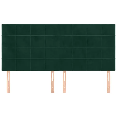 Tête de lit Vert foncé 160x5x118/128 cm Velours