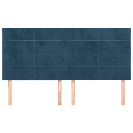 Tête de lit Bleu foncé 160 x 5 x 118/128 cm Velours