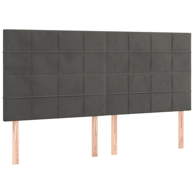 Tête de lit Gris foncé 200 x 5 x 118/128 cm Velours