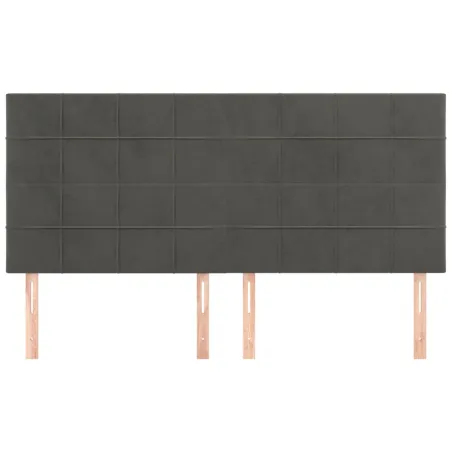 Tête de lit Gris foncé 200 x 5 x 118/128 cm Velours