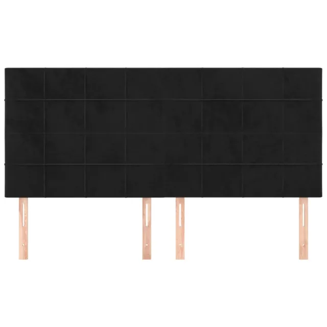 Tête de lit Noir 200x5x118/128 cm Velours
