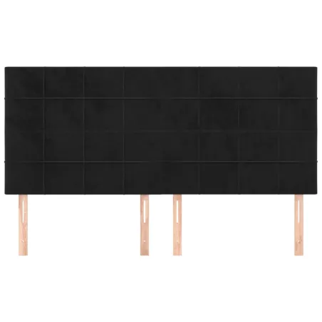 Tête de lit Noir 200x5x118/128 cm Velours