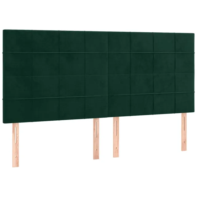 Tête de lit Vert foncé 200x5x118/128 cm Velours