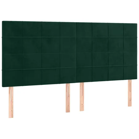 Tête de lit Vert foncé 200x5x118/128 cm Velours