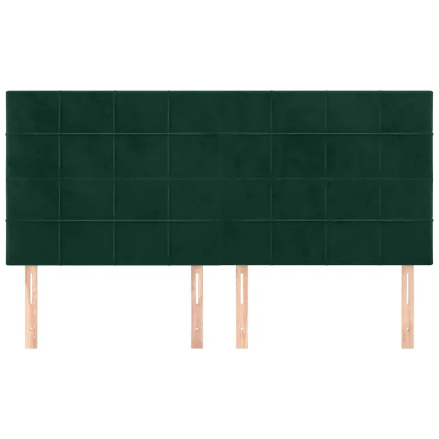 Tête de lit Vert foncé 200x5x118/128 cm Velours