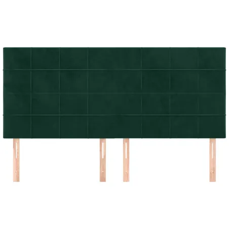 Tête de lit Vert foncé 200x5x118/128 cm Velours