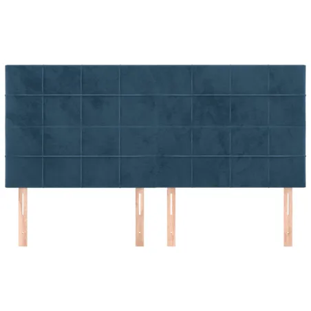 Tête de lit Bleu foncé 200 x 5 x 118/128 cm Velours