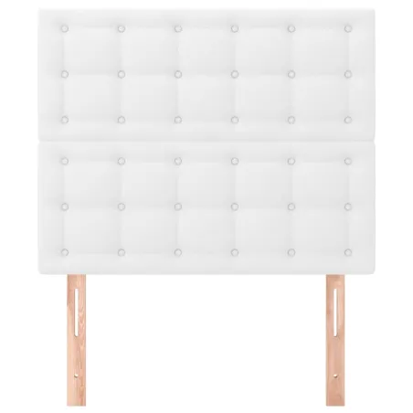 Tête de lit blanche 100 x 5 x 118/128 cm similicuir