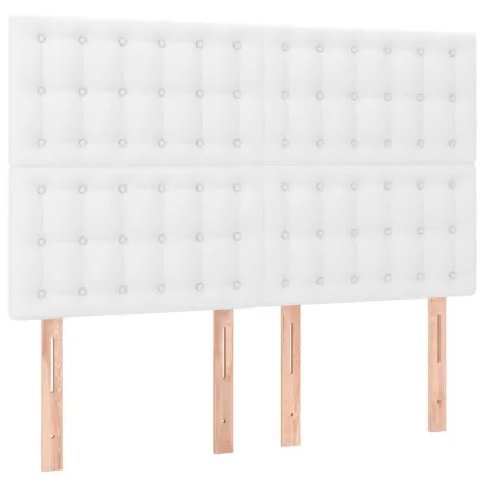 Tête de lit blanche 144 x 5 x 118/128 cm similicuir 2