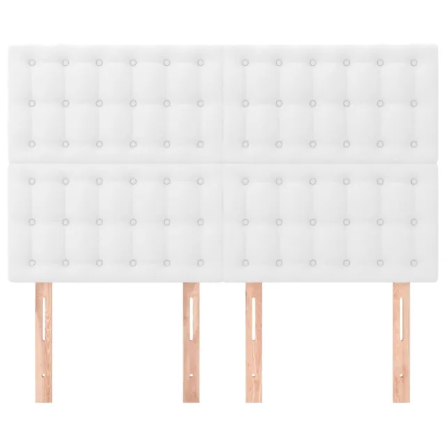 Tête de lit blanche 144 x 5 x 118/128 cm similicuir