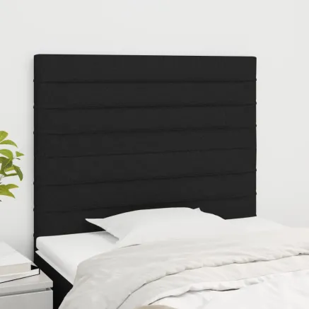 Tête de lit Noir 80x5x118/128 cm Tissu