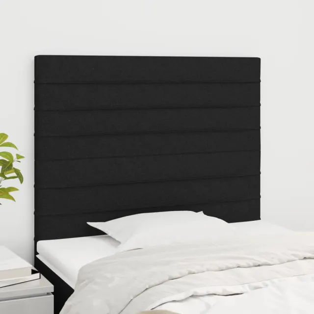 Tête de lit Noir 80x5x118/128 cm Tissu