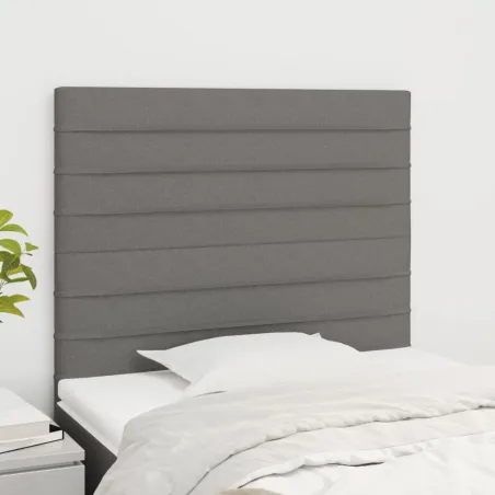 Tête de lit Gris foncé 90x5x118/128 cm Tissu