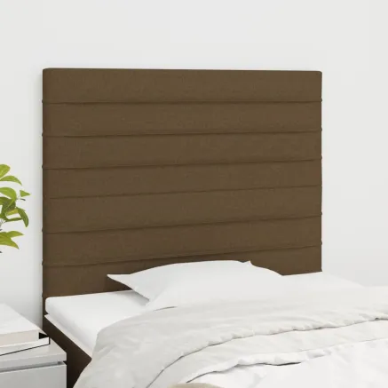 Tête de lit Marron foncé 90x5x118/128 cm Tissu
