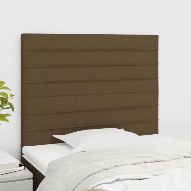 Tête de lit Marron foncé 90x5x118/128 cm Tissu