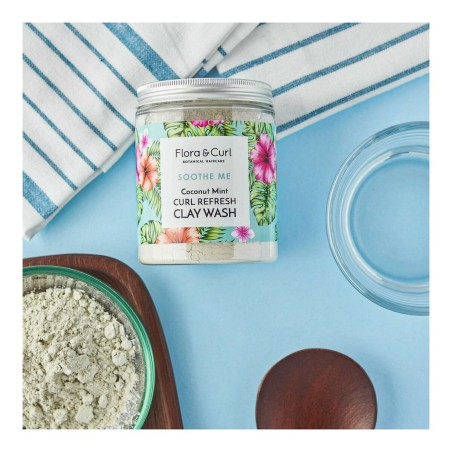 Anti-haaruitval crème Flora & Curl Soothe Me Munt Kokosnoot Klei Verf