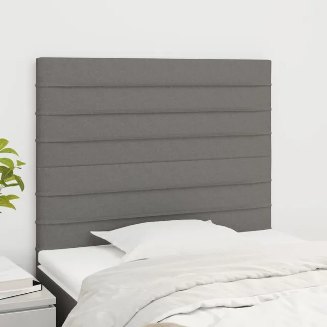 Tête de lit Gris foncé 100x5x118/128 cm Tissu