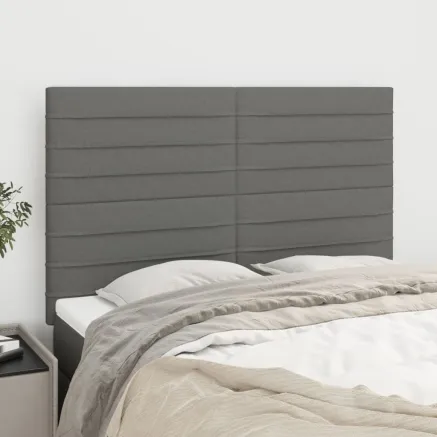 Tête de lit Gris foncé 144 x 5 x 118/128 cm Tissu