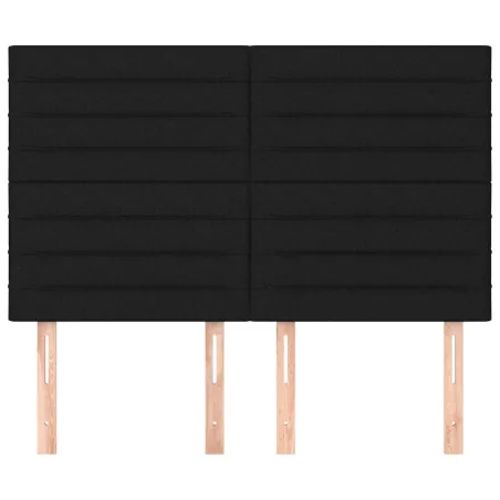Tête de lit Noir 144x5x118/128 cm Tissu