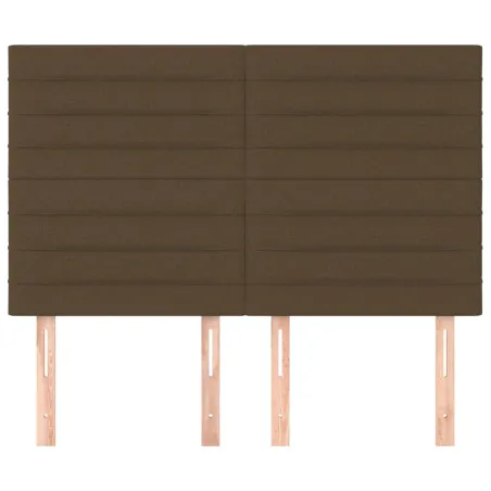 Tête de lit Marron foncé 144 x 5 x 118/128 cm Tissu