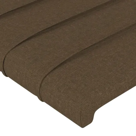 Tête de lit Marron foncé 144 x 5 x 118/128 cm Tissu