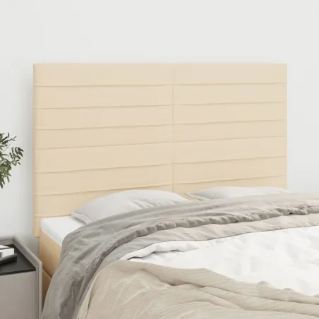 Tête de lit Crème 144x5x118/128 cm Tissu