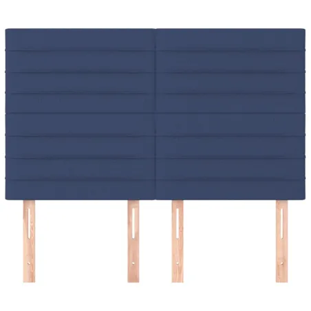 Tête de lit Bleu 144x5x118/128 cm Tissu