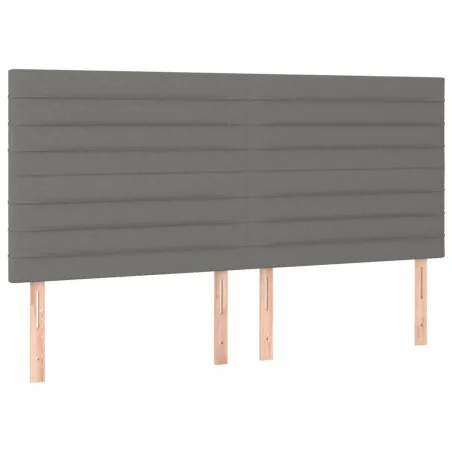 Tête de lit Gris foncé 160x5x118/128 cm Tissu