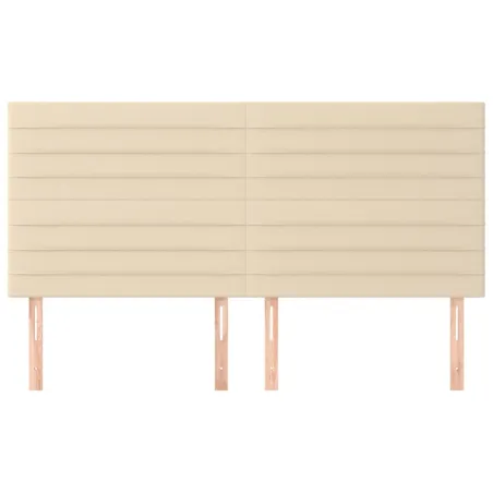 Tête de lit Crème 160x5x118/128 cm Tissu