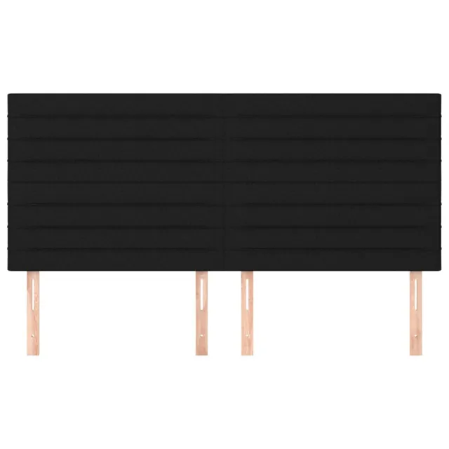 Tête de lit Noir 180x5x118/128 cm Tissu