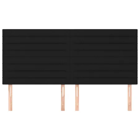 Tête de lit Noir 180x5x118/128 cm Tissu