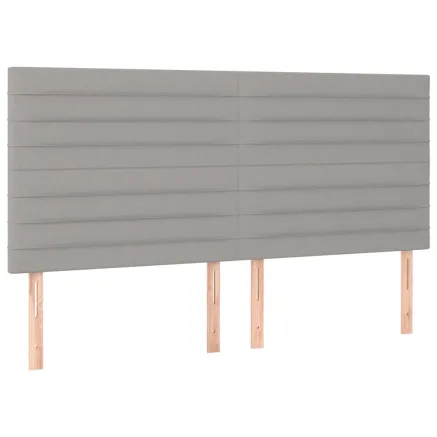 Tête de lit Gris clair 200x5x118/128 cm Tissu 2