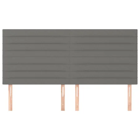 Tête de lit Gris foncé 200x5x118/128 cm Tissu