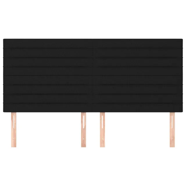 Tête de lit Noir 200x5x118/128 cm Tissu
