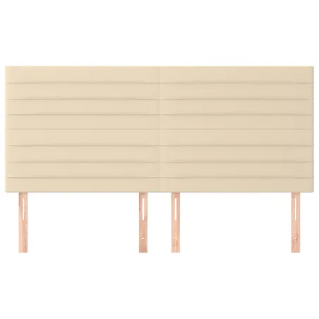 Tête de lit Crème 200x5x118/128 cm Tissu
