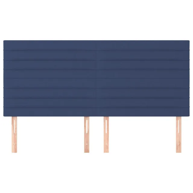 Tête de lit Bleu 200x5x118/128 cm Tissu