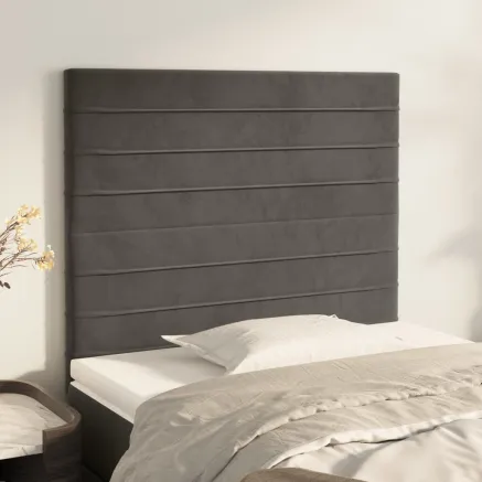 Tête de lit Gris foncé 80x5x118/128 cm Velours