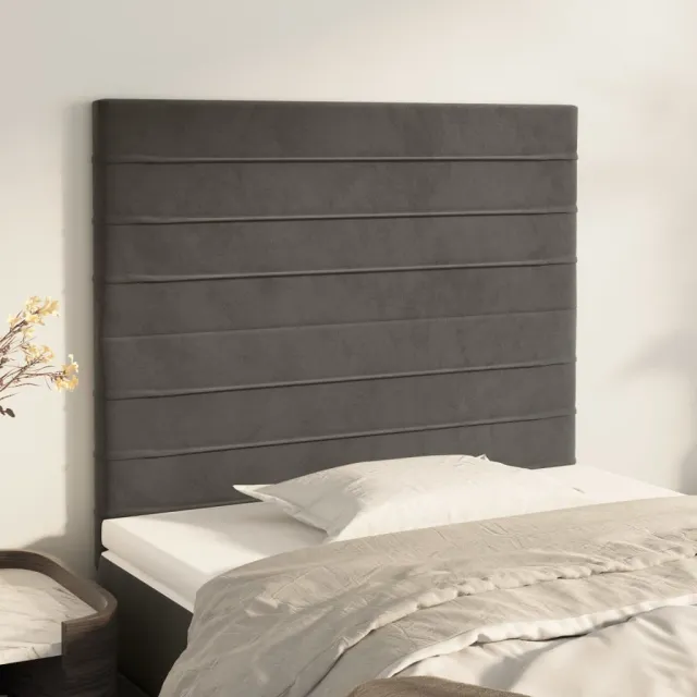 Tête de lit Gris foncé 80x5x118/128 cm Velours