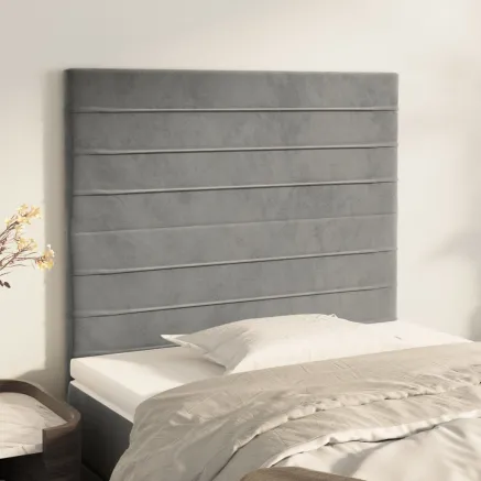 Tête de lit Gris clair 90x5x118/128 cm Velours