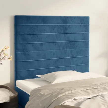 Tête de lit Bleu foncé 90x5x118/128 cm Velours