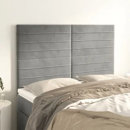 Tête de lit Gris clair 144 x 5 x 118/128 cm Velours