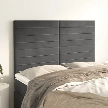 Tête de lit Gris foncé 144 x 5 x 118/128 cm Velours
